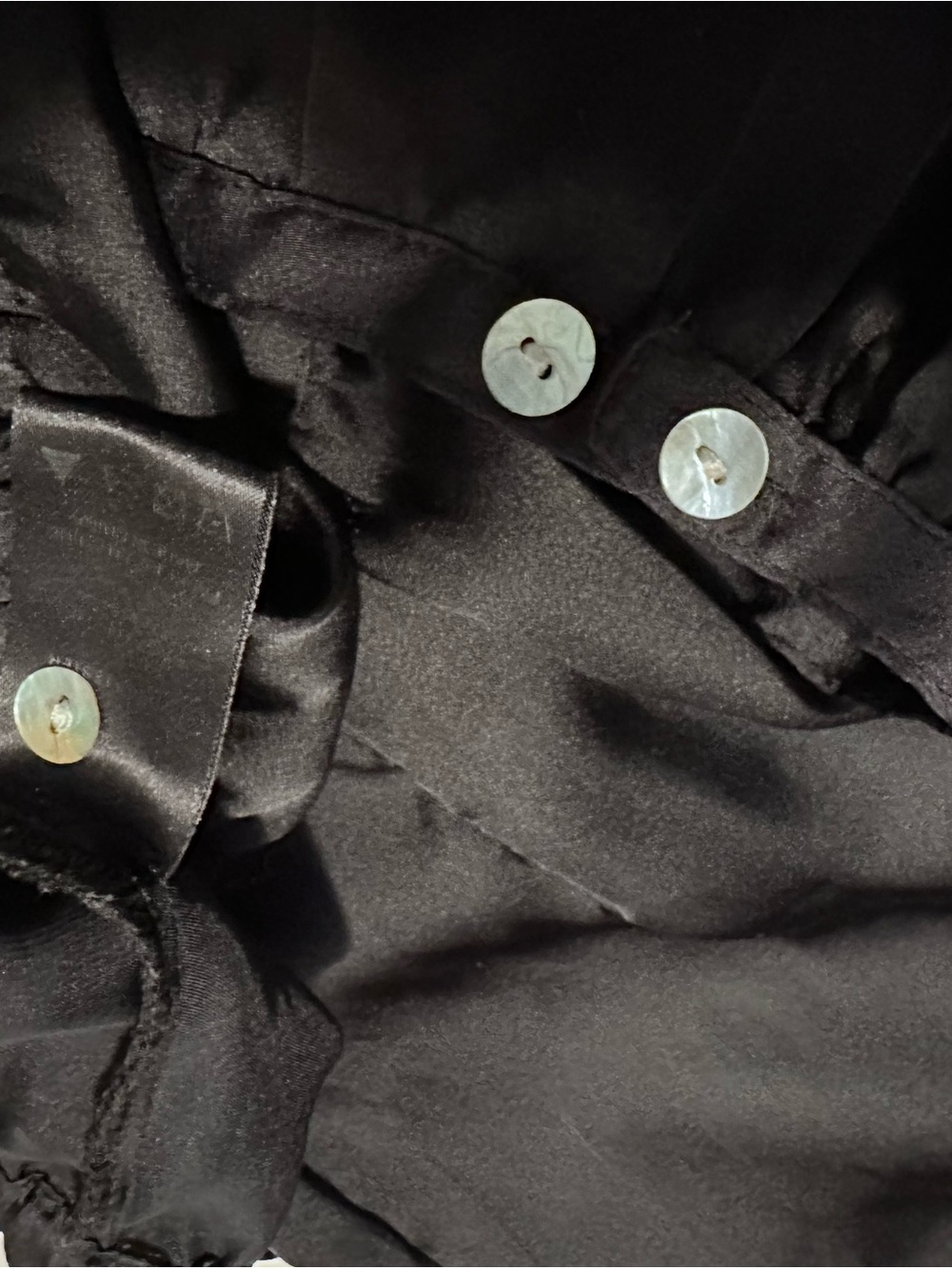 Black Ruffle-Neck Button Blouse - Picture 6 of 6
